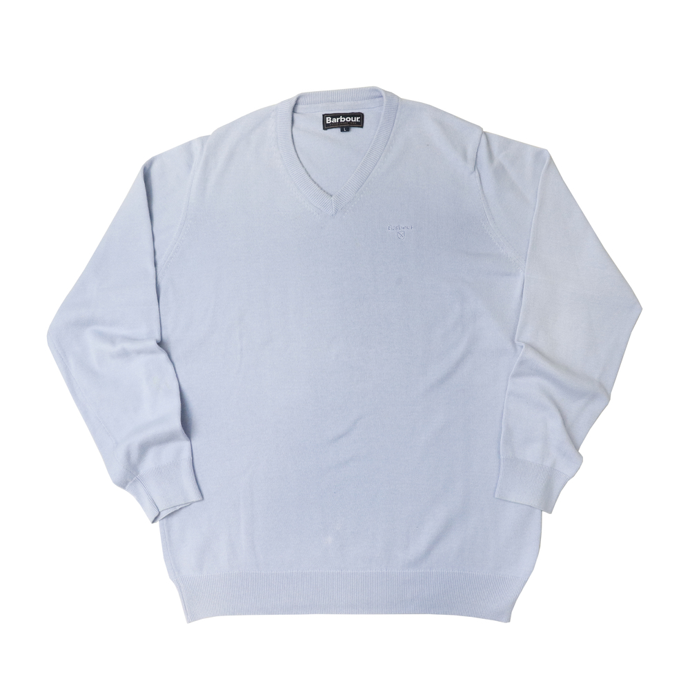 Vintage Barbour Embroidered Logo V-Neck Sweater Size L